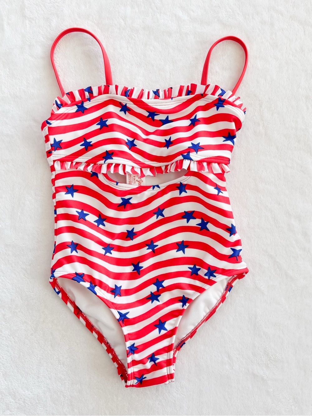 Cat & Jack red/white/blue swimsuit size 6/7